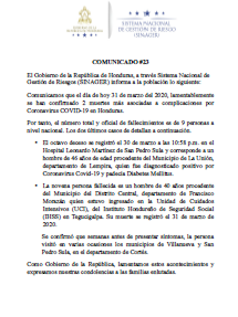 Ascienden a 9 los muertos por COVID-19, comunicado