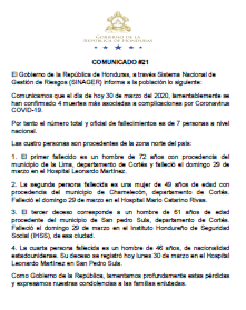 Ascienden a 7 los decesos por COVID-19, Comunicado