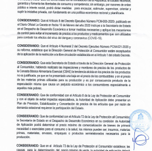 ACUERDO 027-2020 Estabilización Precios Pulperías