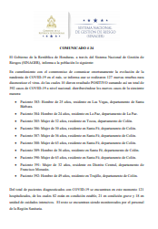 10 nuevos casos por COVID-19, Comunicado.
