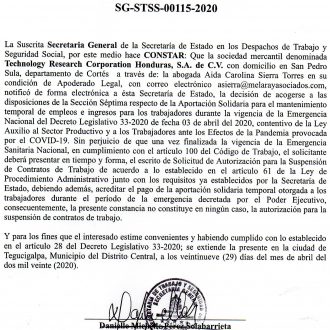 Technology Research Corporation Honduras, S.A. de C.V.