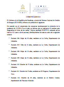 7 nuevos casos por COVID-19, comunicado