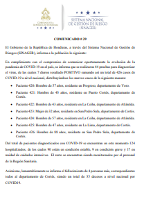 7 nuevos casos de COVID-19, comunicado