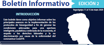 Boletín Informativo Semana del 11 al 15 de mayo 2020