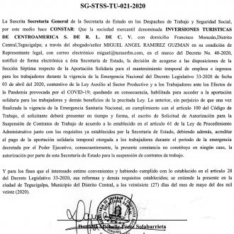 Inversiones Turisticas de Centroamerica S. de R.L. de C.V.