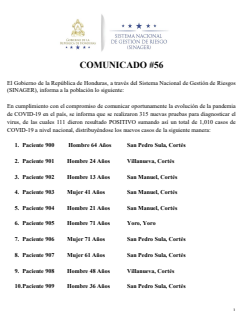 111 nuevos casos de COVID-19, comunicado