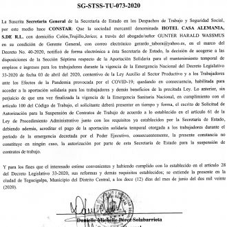 Hotel Casa Alemania S. de R.L.