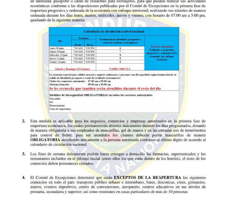 Toque de queda se extiende hasta el 14 de Junio