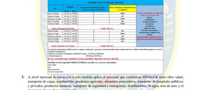 Comunicado de Prensa sobre nuevas disposiciones ante la emergencia por el COVID-19