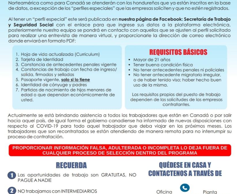 Aviso Programa Temporal de Trabajo en el Extranjero
