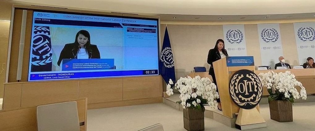 Discurso de la Ministra Sarahí Cerna en la 110ª Conferencia de la Organización Internacional del Trabajo OIT
