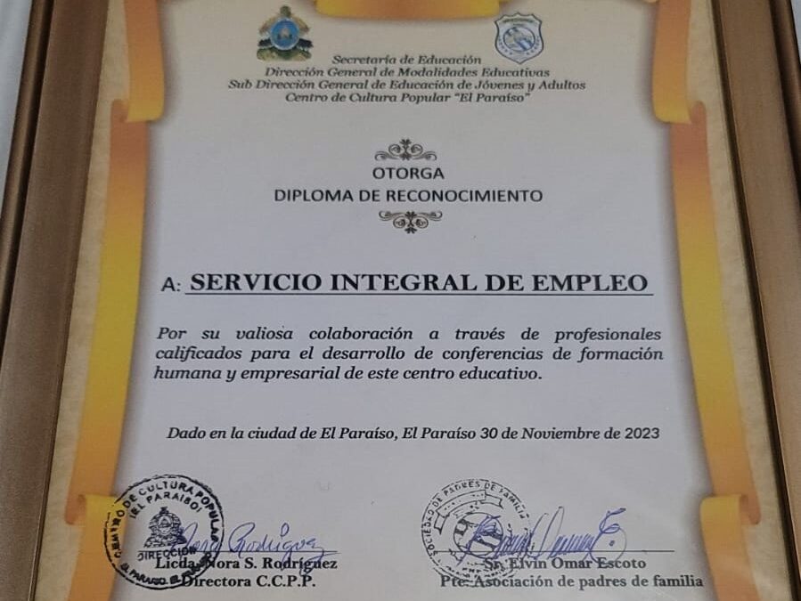 Justo Reconocimiento al Servicio Integral de Empleo, Sí Empleo