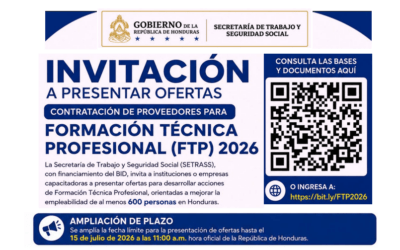 AMPLIACIÓN DE PLAZO PARA PRESENTAR OFERTAS DE FORMACION TECNICA PROFESIONAL (FTP) 2026